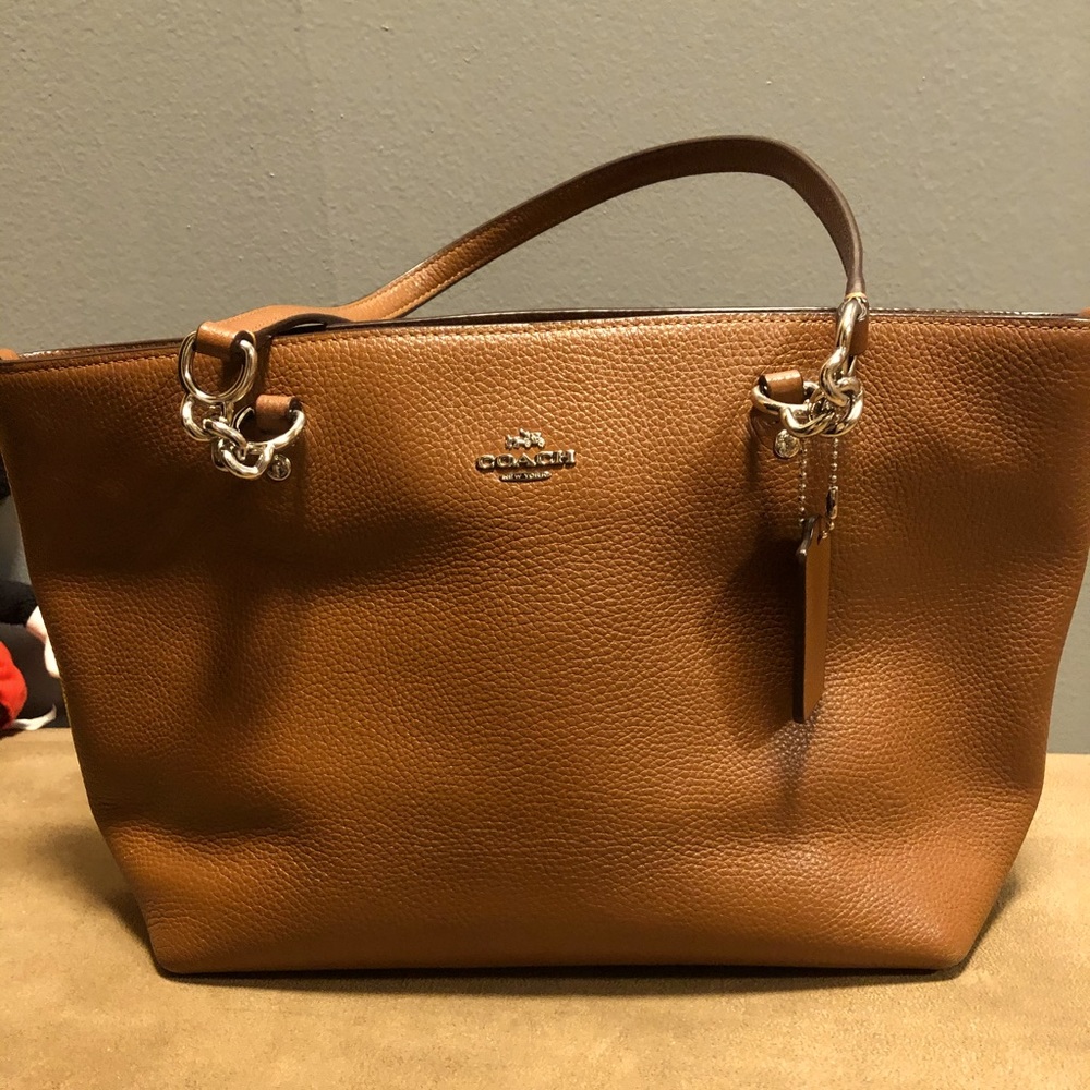 Coach leather camel tote
